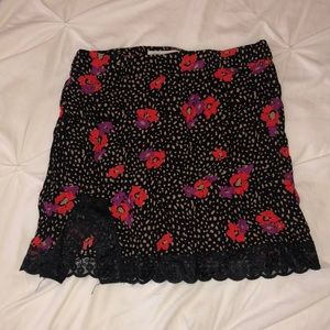 Urban Outfitters floral animal print slip skirt